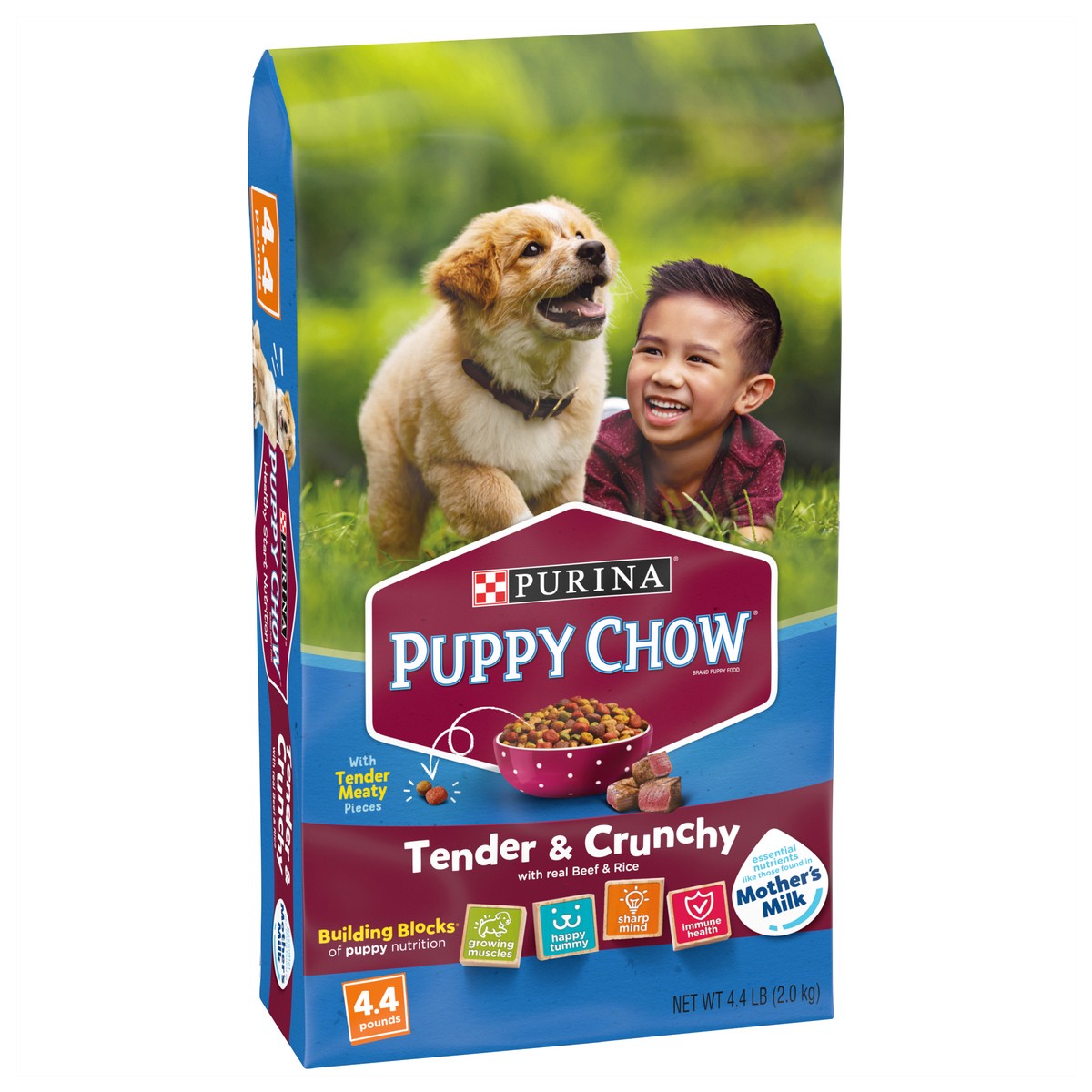 slide 4 of 9, Puppy Chow Purina Puppy Chow High Protein Dry Puppy Food, Tender & Crunchy With Real Beef, 4.4 lb