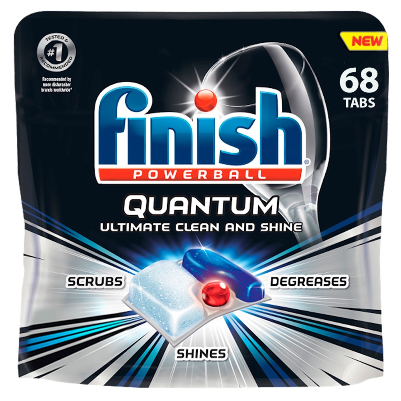 slide 1 of 1, Finish Quantum Automatic Dishwasher Detergent Tabs, 68 ct