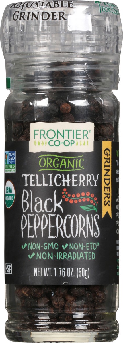 slide 6 of 10, Frontier Co-Op Organic Grinders Tellicherry Black Peppercorns 1.76 oz, 1.76 oz