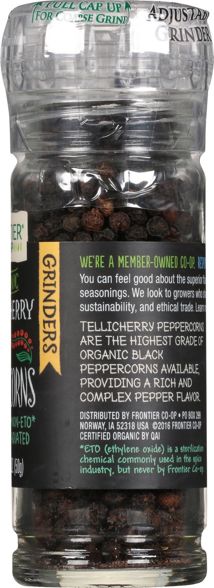 slide 7 of 10, Frontier Co-Op Organic Grinders Tellicherry Black Peppercorns 1.76 oz, 1.76 oz