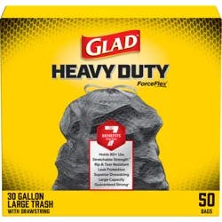 Glad ForceFlexPlus Drawstring Large Trash Bags - 30 Gallon - 50 Count