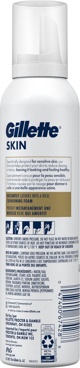 slide 3 of 3, Gillette Skin Ultra Sensitive Shave Mousse, 8.1oz, 8.1 oz