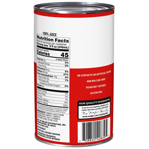 slide 4 of 5, Meijer Canned Tomato Juice - 46 oz, 46 oz