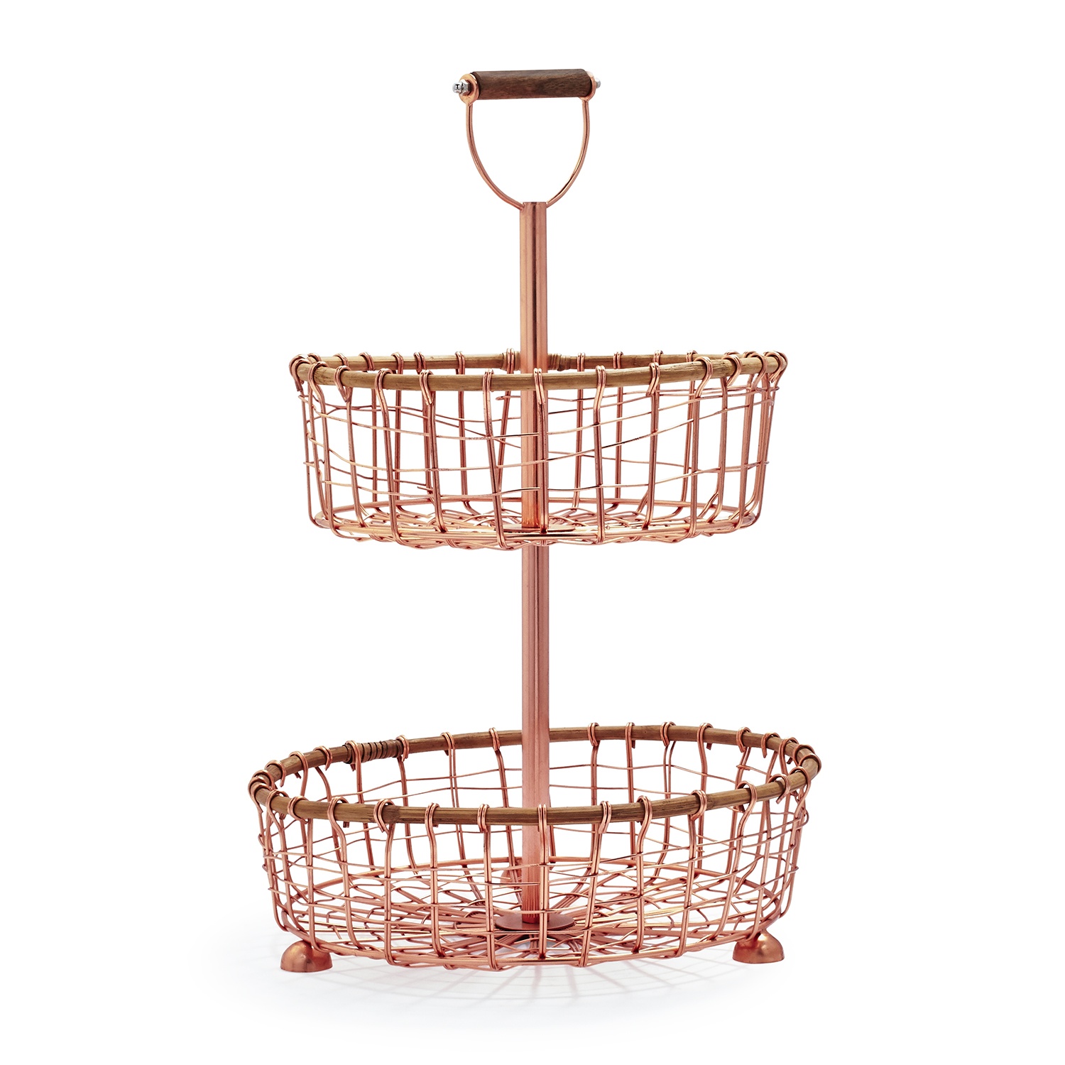 slide 1 of 1, Sur La Table Two-Tier Rose-Gold Wire Stand, 1 ct