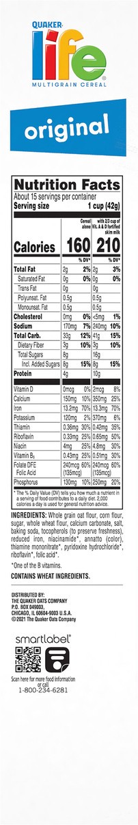 slide 2 of 11, Life Quaker Life Multigrain Cereal Original 22.3 Oz, 22.3 oz