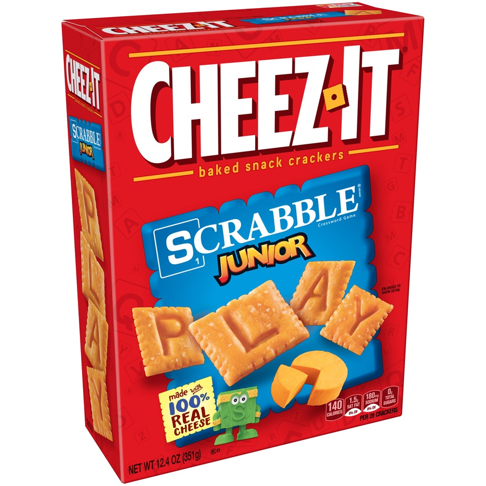 slide 3 of 3, Cheez-It Scrabble Junior Baked Snack Crackers, 13.7 oz