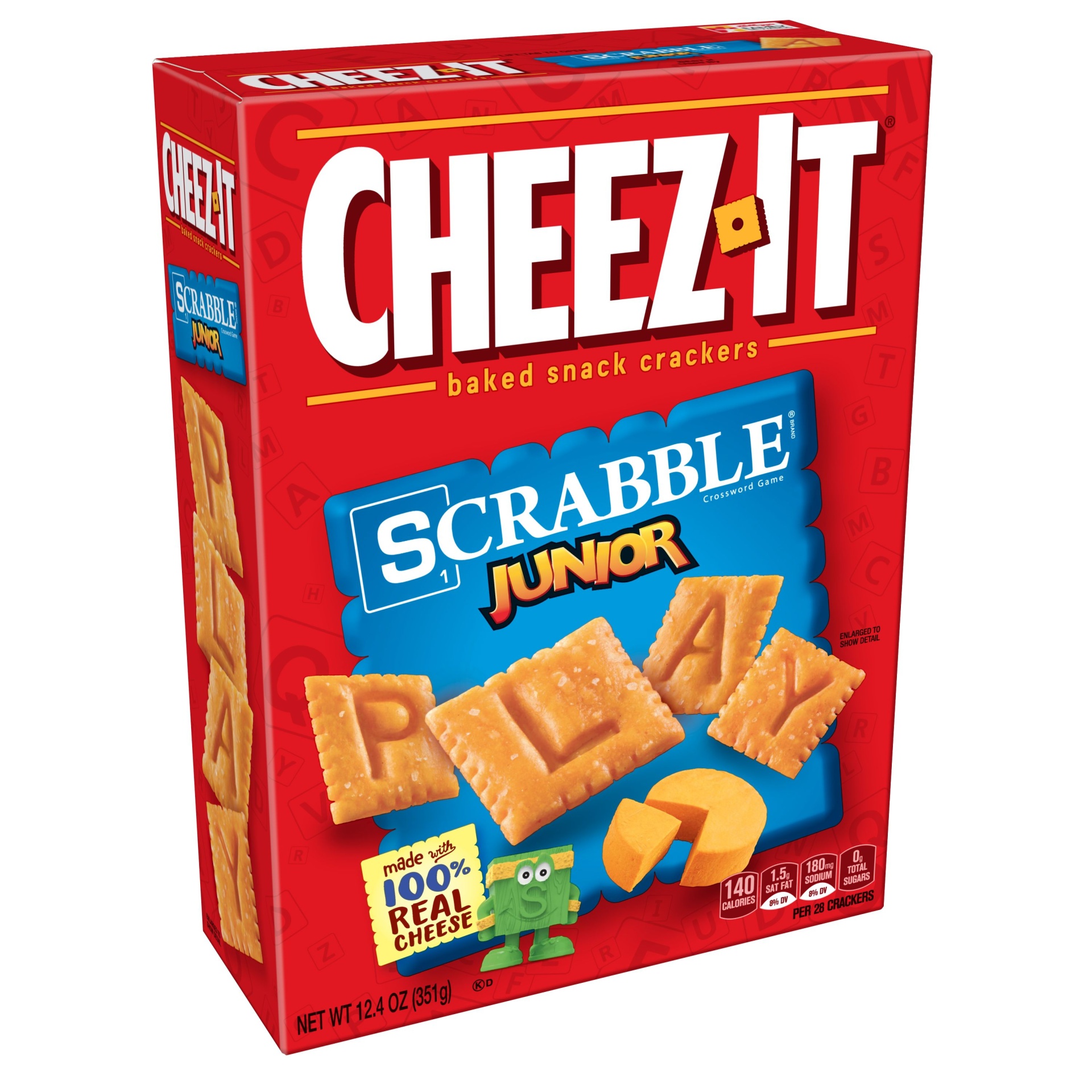 slide 1 of 3, Cheez-It Scrabble Junior Baked Snack Crackers, 13.7 oz