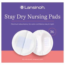 Lansinoh Stay Dry Disposable Nursing Pads for Breastfeeding, 36 Ct.