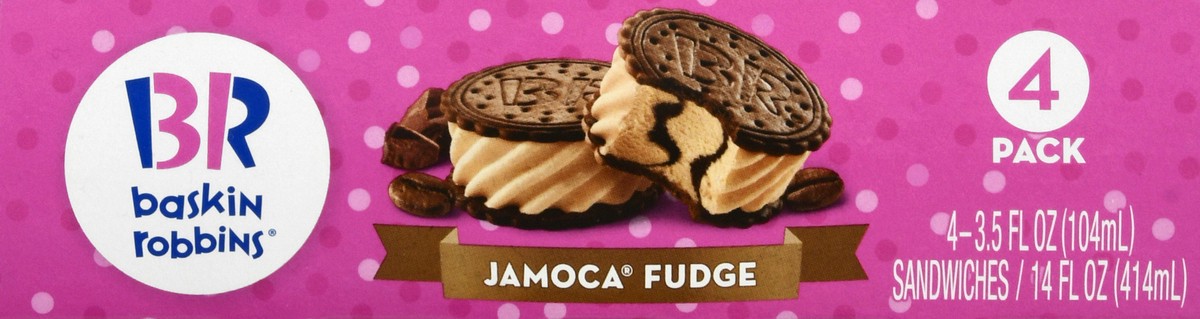 slide 2 of 13, Baskin-Robbins 4 Pack Jamoca Fudge Ice Cream Sandwiches 4 ea, 4 ct