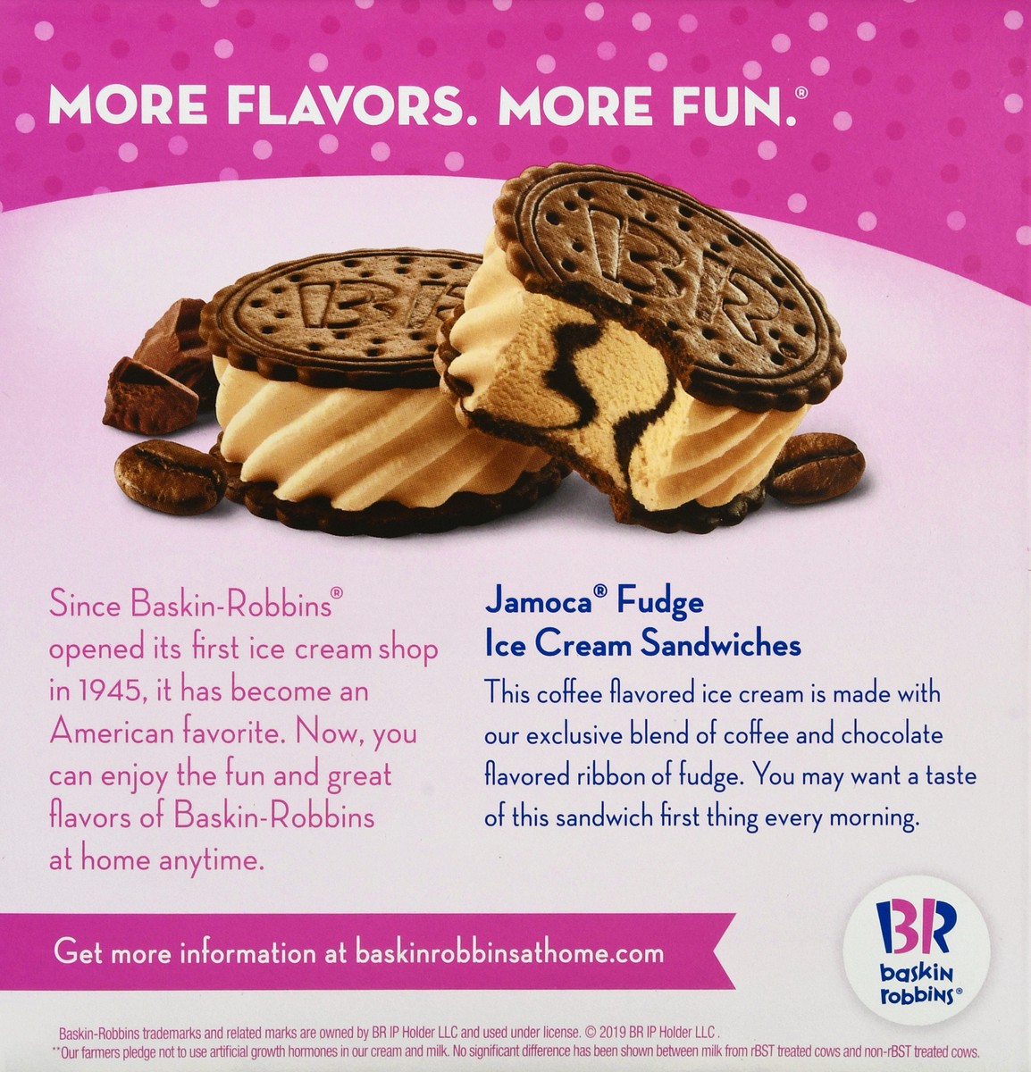 slide 12 of 13, Baskin-Robbins 4 Pack Jamoca Fudge Ice Cream Sandwiches 4 ea, 4 ct