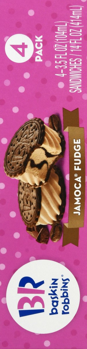 slide 7 of 13, Baskin-Robbins 4 Pack Jamoca Fudge Ice Cream Sandwiches 4 ea, 4 ct