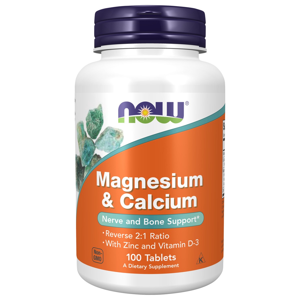 slide 1 of 4, NOW Magnesium & Calcium Tablets, 100 ct