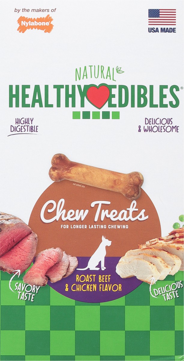 slide 5 of 9, Nylabone Healthy Edibles All-Natural Long Lasting Roast Beef and Chicken Dog Chew Treats Variety X-Small/Petite - Up to 15 lbs.(34 Count), 34 ct