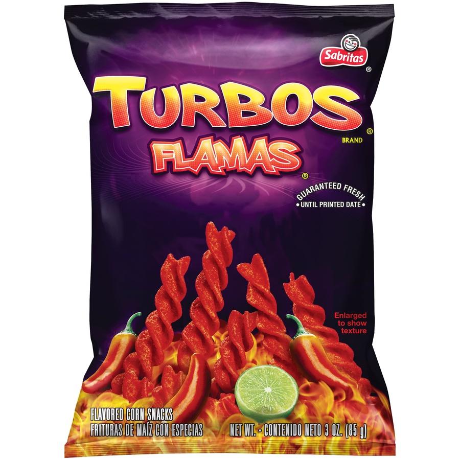 slide 1 of 3, Fritos Sabritas Turbos Flamas Flavored Corn Snacks, 3 oz