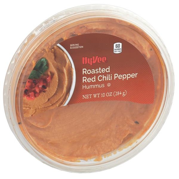 slide 1 of 1, Hy-vee Roasted Red Chili Pepper Hummus, 10 oz