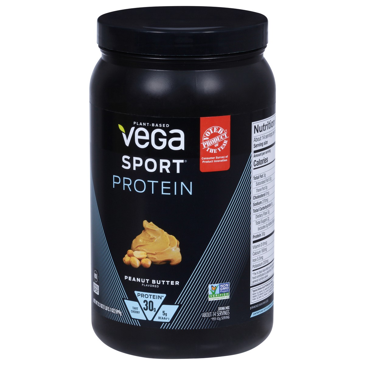 slide 3 of 11, Vega Sport Protein Powder - Peanut Butter - 21.1oz, 21.1 oz