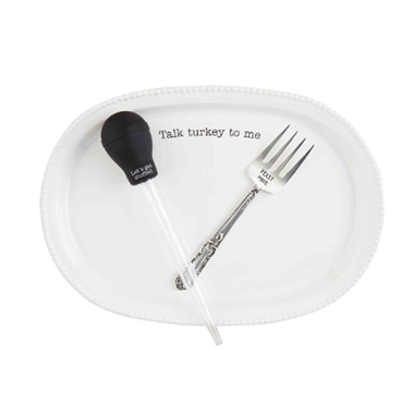 slide 1 of 1, Mud Pie Talk Turkey Platter Gravy Set, 1 ct