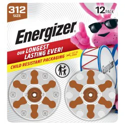 Energizer Size 312 Batteries 12 Each