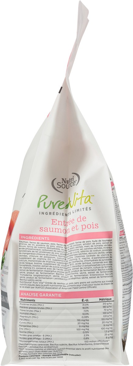 slide 11 of 15, NutriSource Pure Vita Grain Free Salmon & Peas Entree Cat Food 4 lb, 4 lb