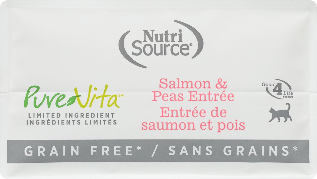 slide 6 of 15, NutriSource Pure Vita Grain Free Salmon & Peas Entree Cat Food 4 lb, 4 lb
