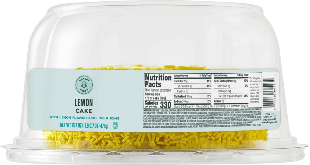 slide 2 of 2, Bakery Fresh 6-Inch Lemon Cake, 16.07 oz