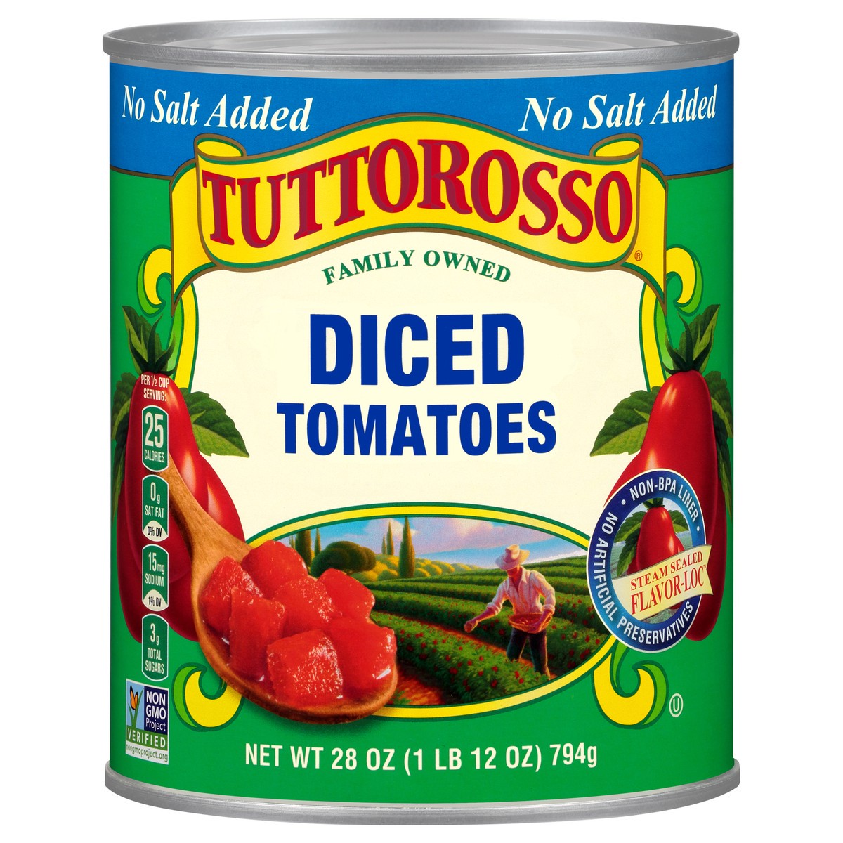 slide 7 of 12, Tuttorosso No Salt Added Diced Tomatoes, 28 oz