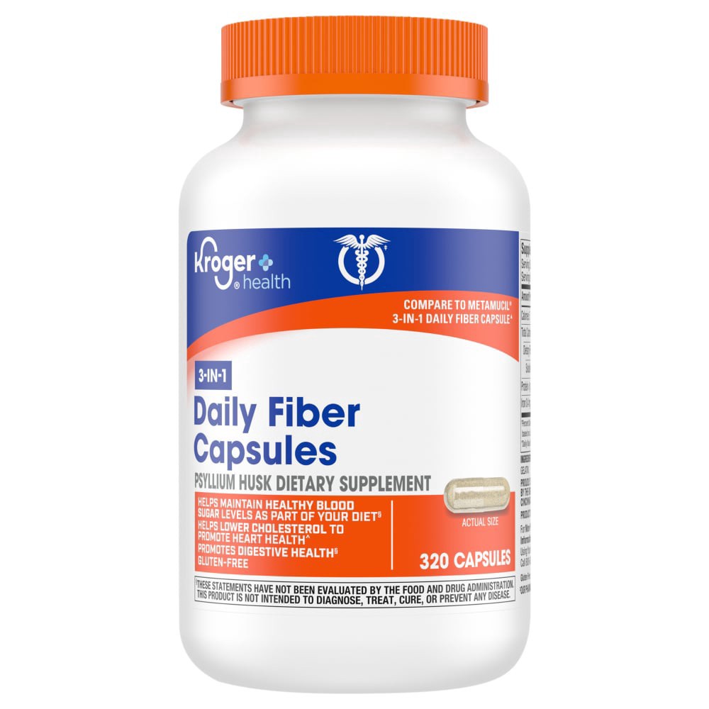 slide 1 of 1, Kroger® Psyllium Husk 3/1 Capsules, 320 ct