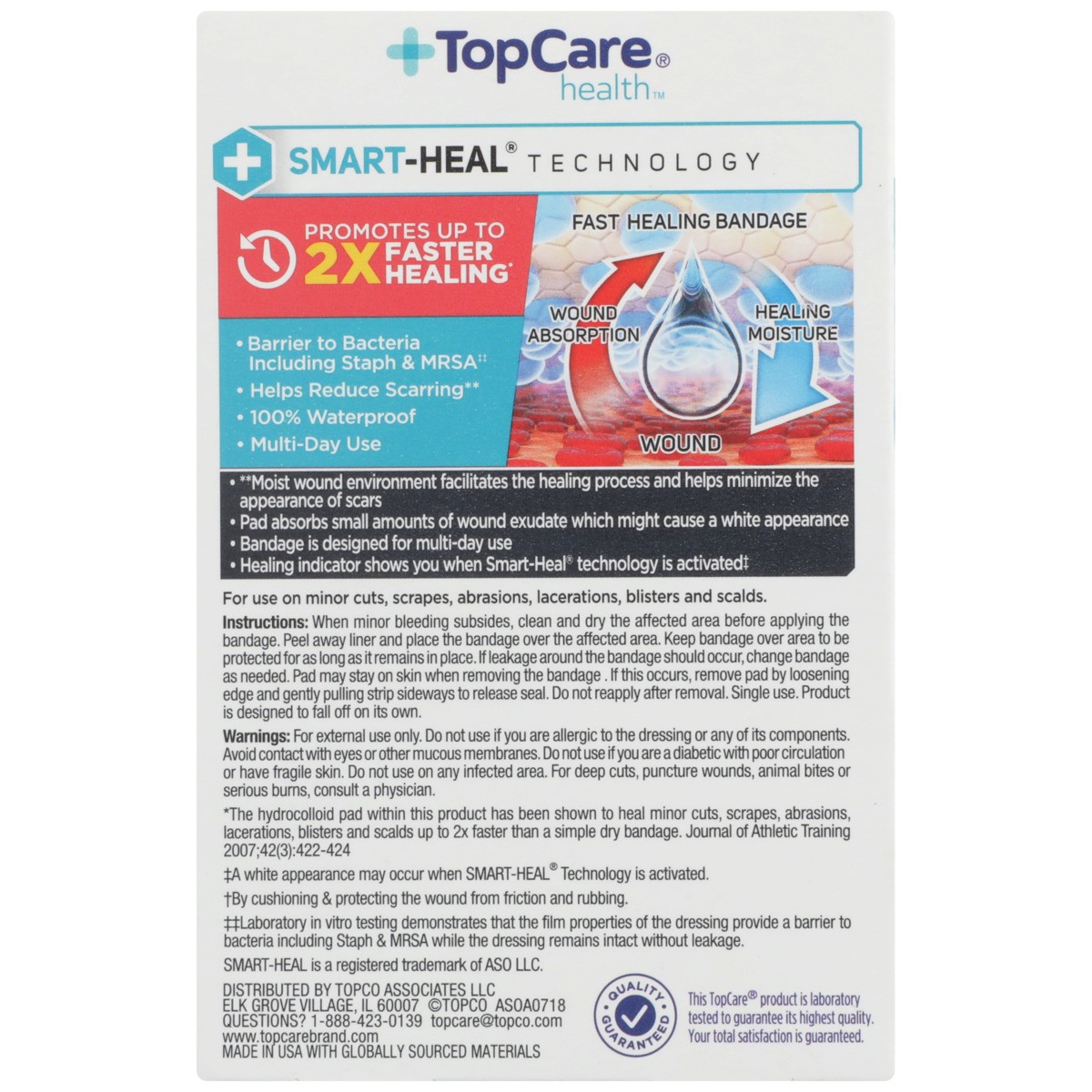 slide 8 of 8, TopCare Sterile Advanced Fast Healing Waterproof First Aid Antiseptic All One Size Adhesive Bandages, Clear, 15 ct