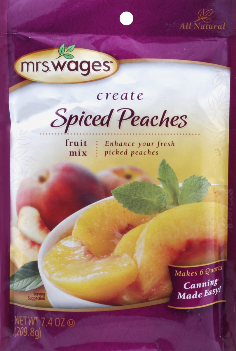 slide 2 of 2, Mrs. Wages Fruit Mix, Spiced Peaches, 7.4 oz