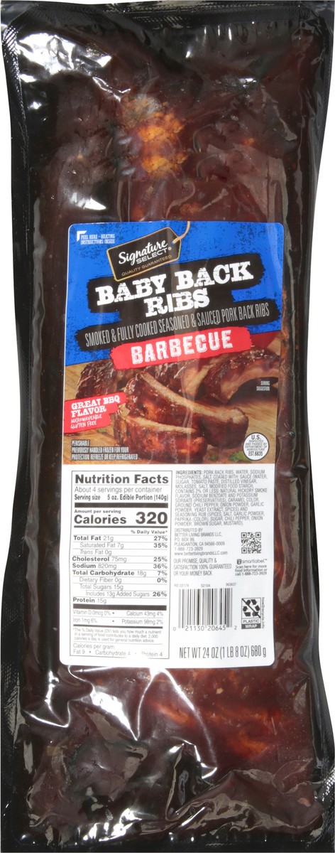 slide 7 of 12, Signature Select Baby Back Ribs 24 oz, 24 oz