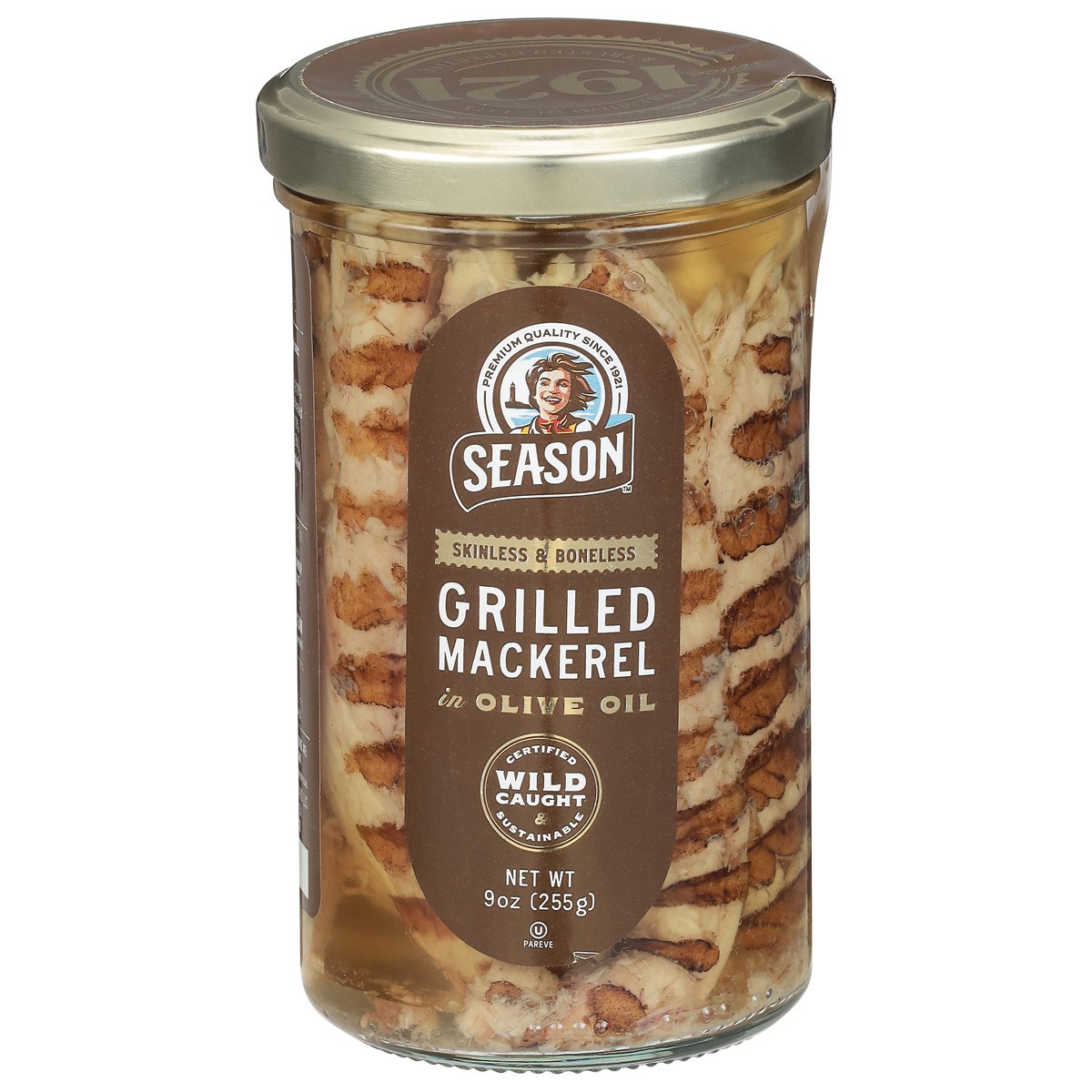 slide 12 of 15, Season Skinless & Boneless Grilled Mackerel in Olive Oil 9 oz, 9 oz