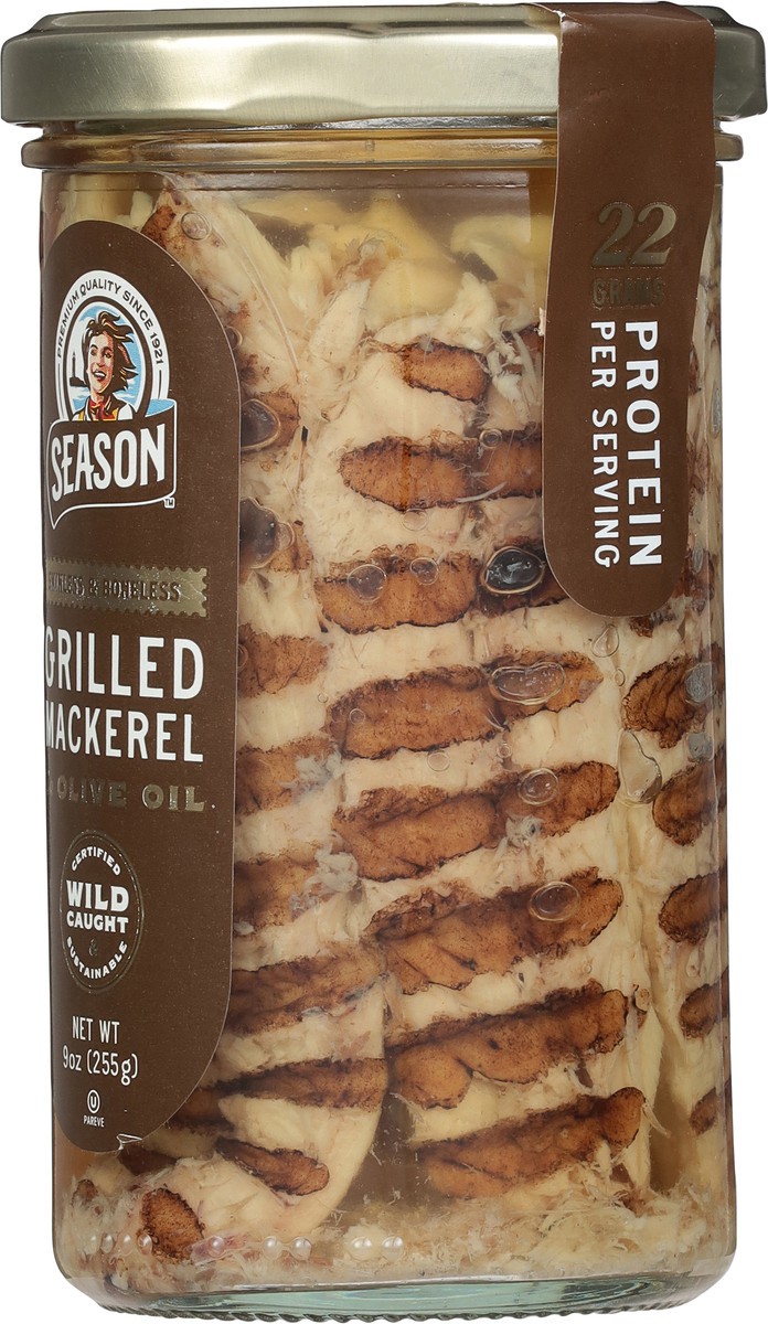 slide 3 of 15, Season Skinless & Boneless Grilled Mackerel in Olive Oil 9 oz, 9 oz