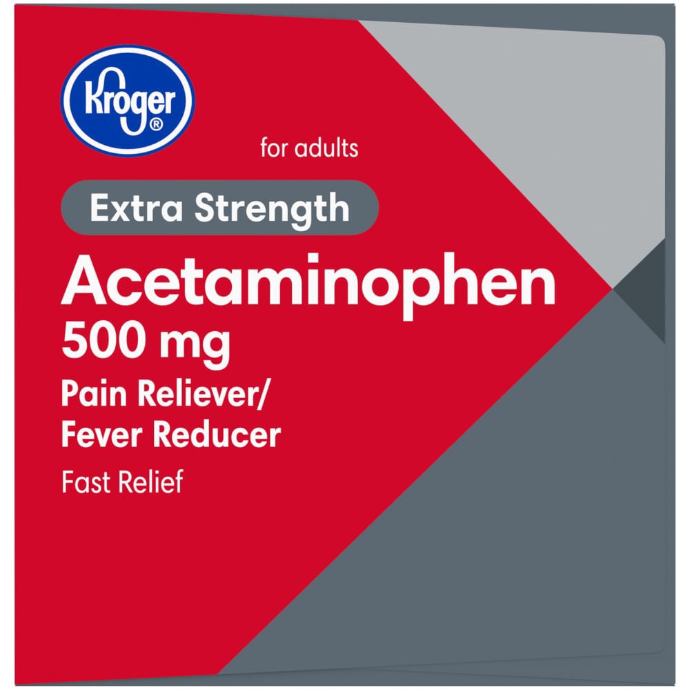 slide 4 of 4, Kroger Extra Strength Acetaminophen Rapid Release Caplets 500Mg, 100 ct