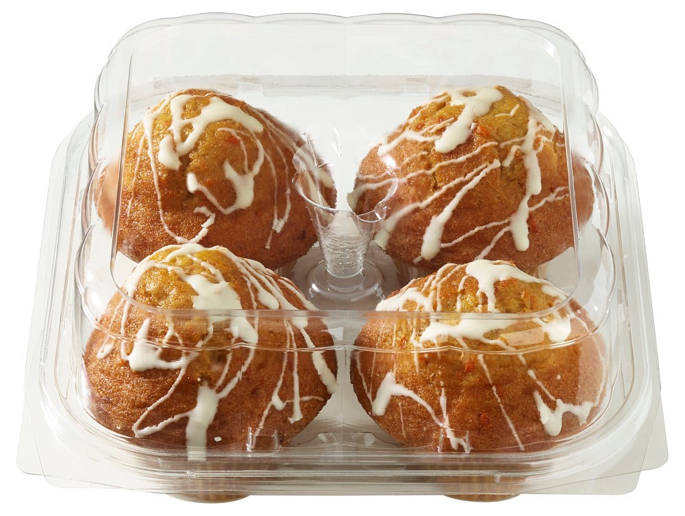 slide 3 of 3, Bakery Fresh Carrot Orange Muffins With Drizzle Icing, 14 oz
