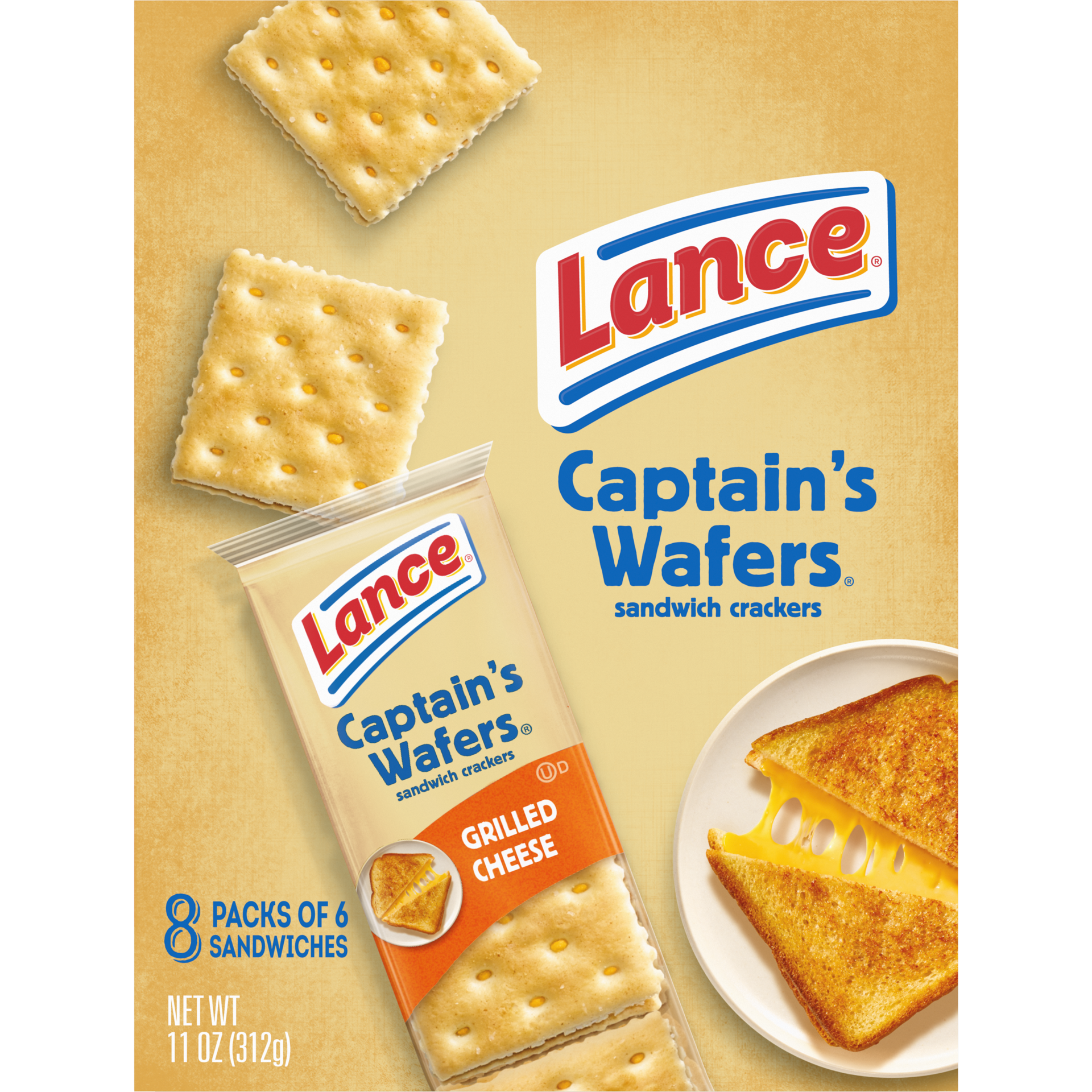 slide 5 of 5, Lance Captain's Grilled Cheese Sandwich Crackers, 8 ct