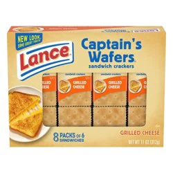 Lance Sandwich Crackers, Captain's Wafer Grilled Cheese, 8 Individual Packs, 6 Sandwiches Each