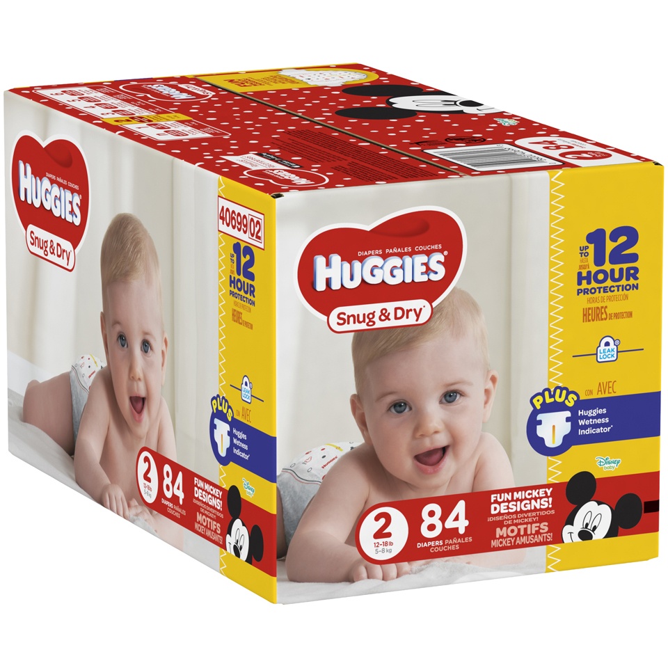 slide 3 of 3, Huggies Snug & Dry SureFit Diapers Size 2, 84 ct; Size 2