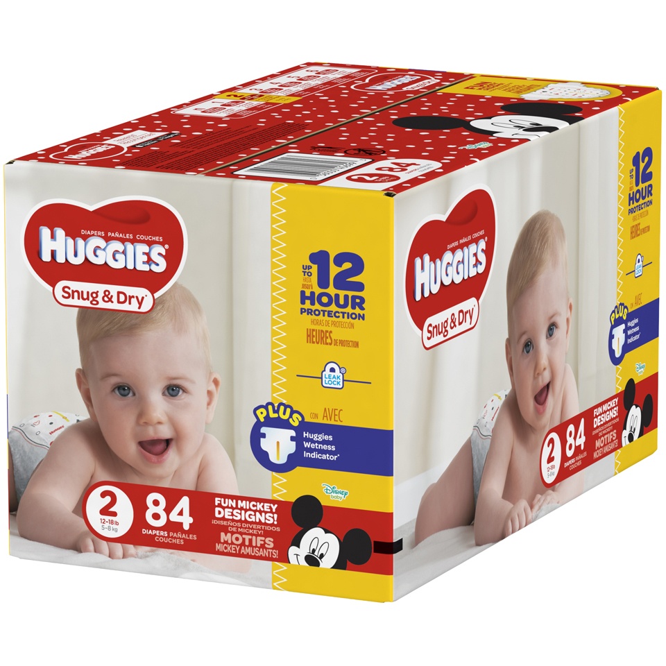 slide 2 of 3, Huggies Snug & Dry SureFit Diapers Size 2, 84 ct; Size 2