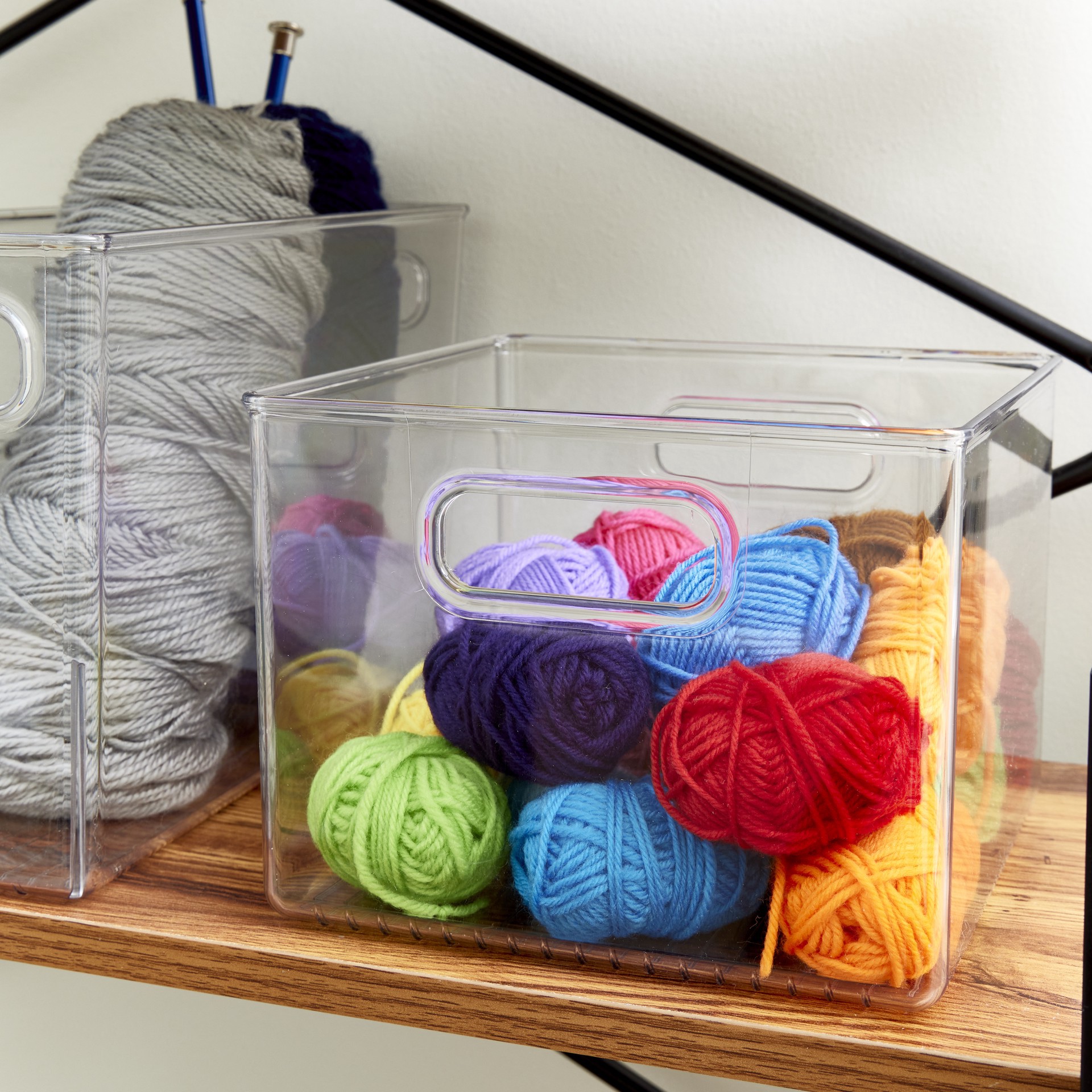 slide 3 of 5, Idesign Plastic Storage Bin, 8 in x 8 in x 6 in