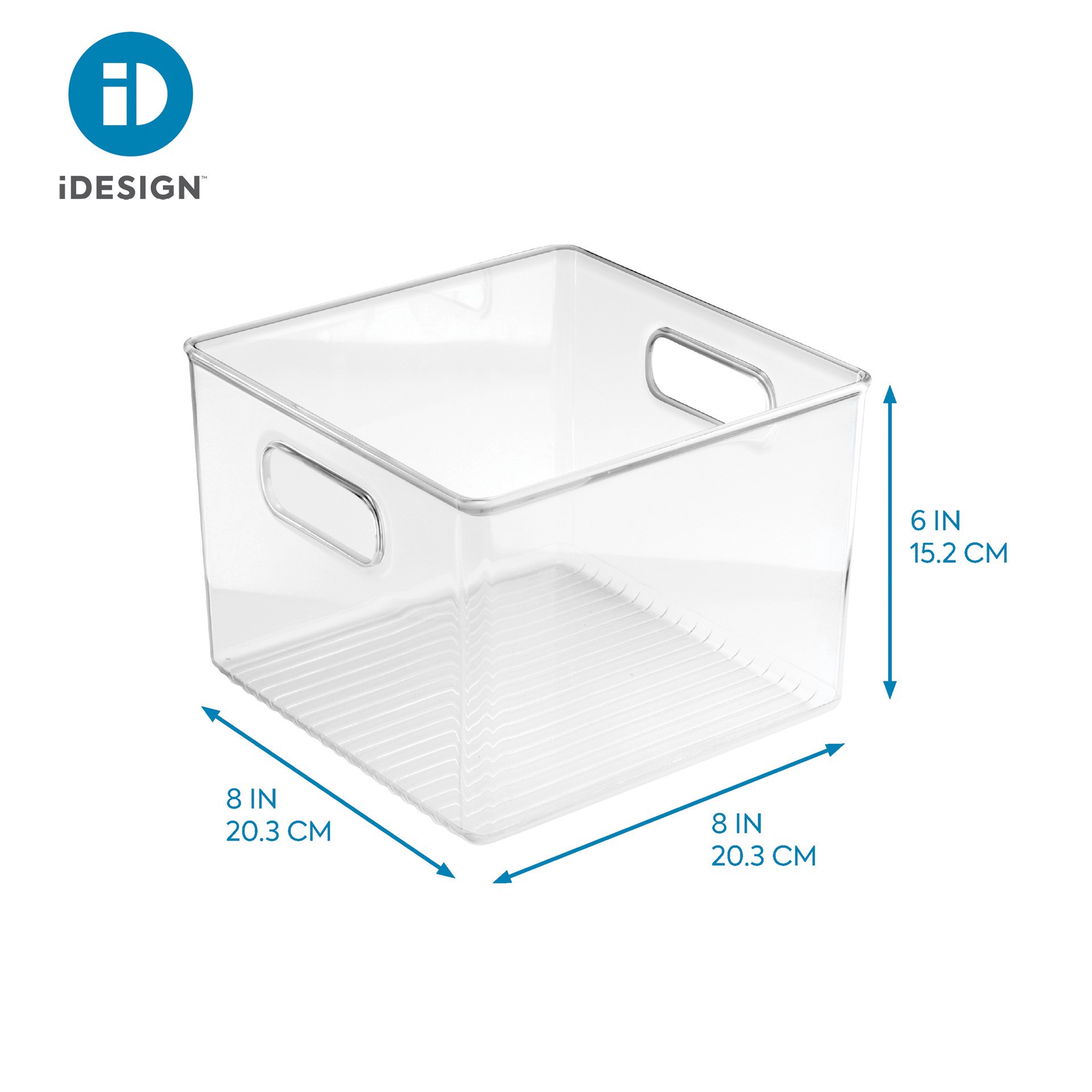 slide 2 of 5, Idesign Plastic Storage Bin, 8 in x 8 in x 6 in