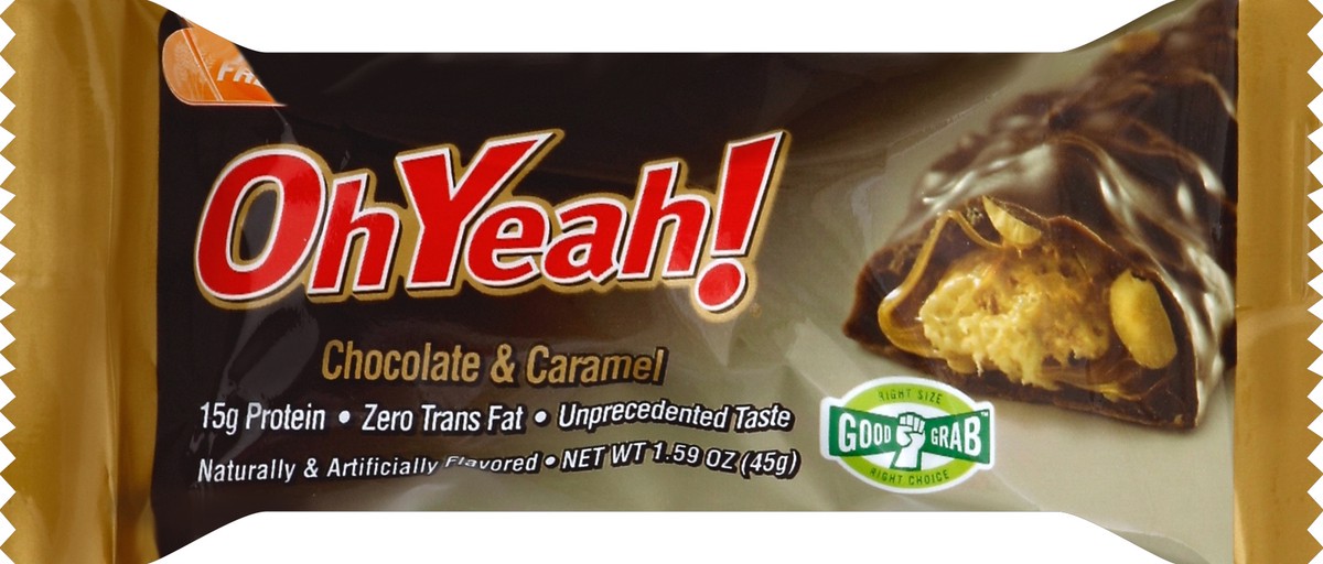 slide 3 of 5, Oh Yeah! Protein Bar - Chocolate & Caramel, 1.59 oz