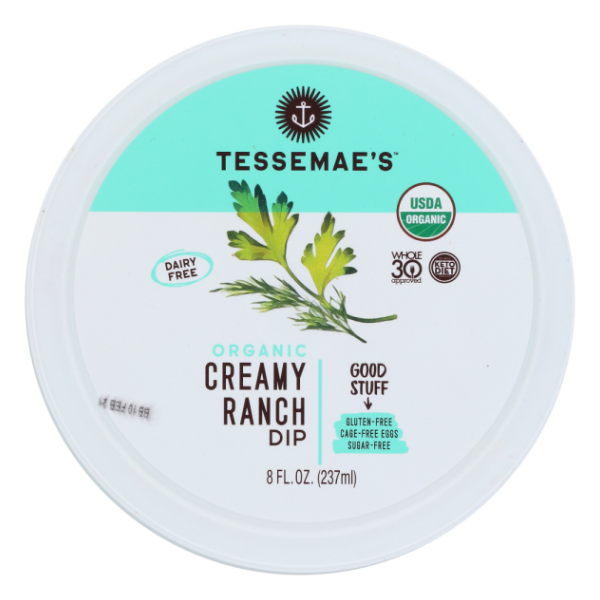 slide 1 of 1, Tessemae's Organic Creamy Ranch Dip, 1 ct