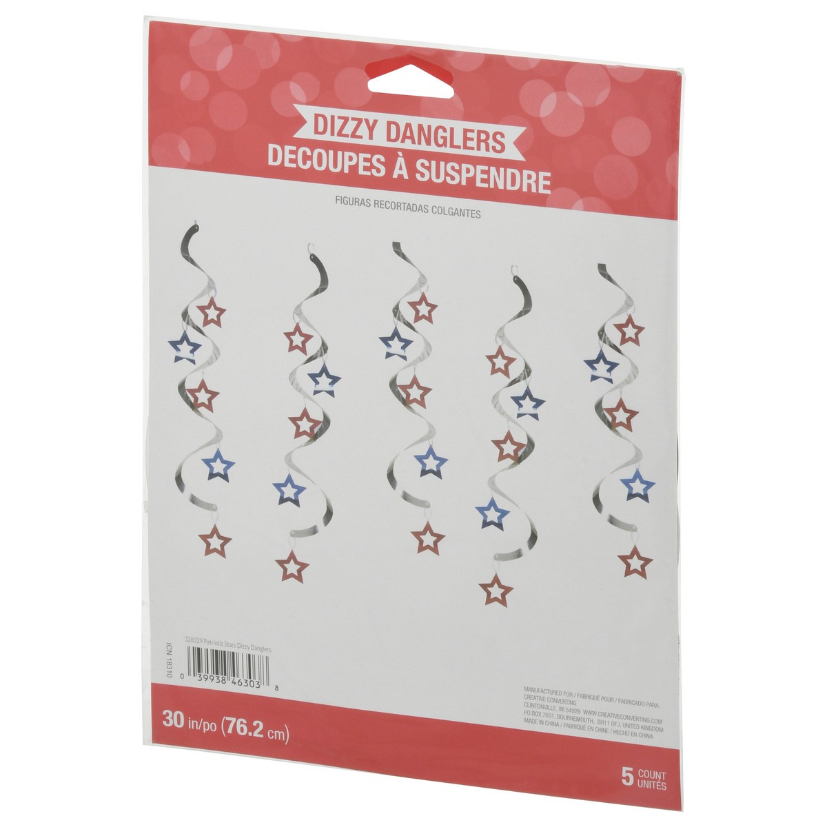 slide 10 of 12, Creative Converting 30 Inch Patriotic Stars Dizzy Danglers 5 ea, 5 ct