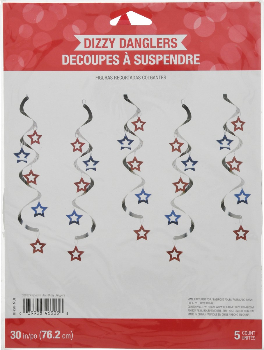 slide 7 of 12, Creative Converting 30 Inch Patriotic Stars Dizzy Danglers 5 ea, 5 ct