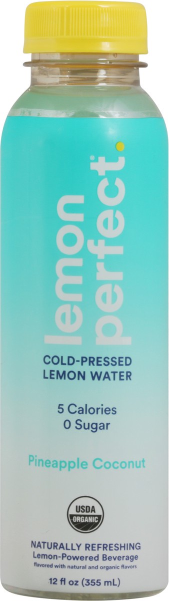 slide 4 of 9, Lemon Perfect Pineapple Coconut Cold-Pressed Lemon Water 12 fl oz Bottle, 12 fl oz