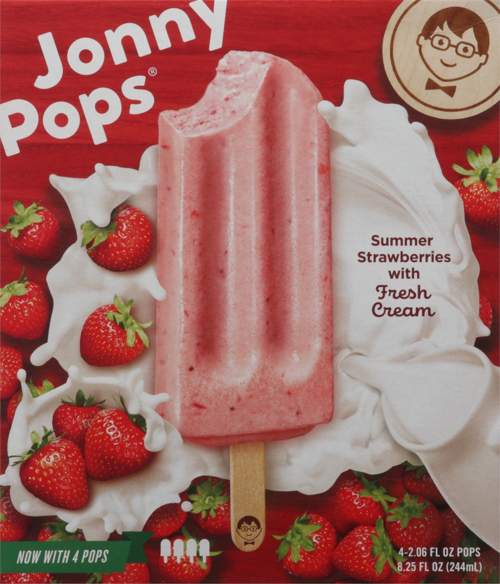 slide 2 of 9, Jonny Pops Summer Strawberries With Fresh Cream Pops, 1 ct