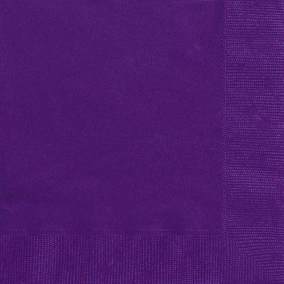 slide 1 of 1, Unique Industries Beverage Napkins, Purple, 20 ct