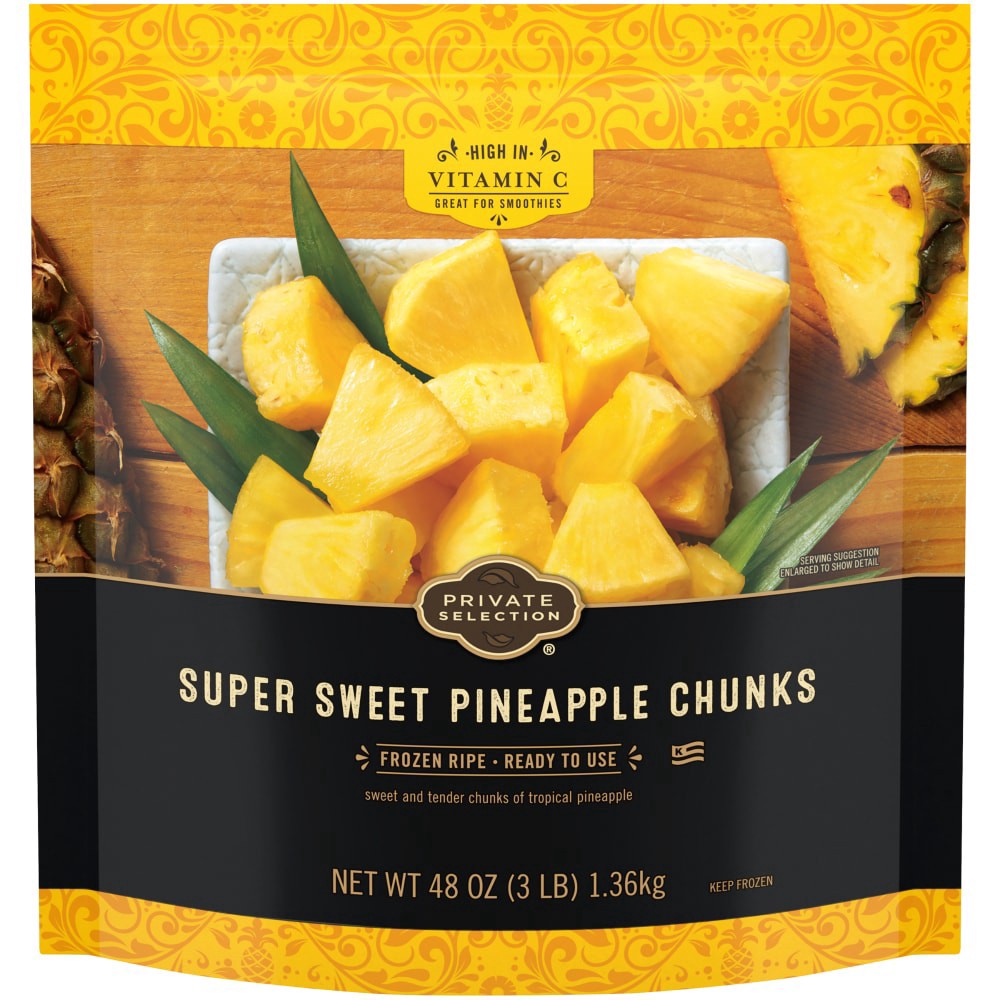 slide 3 of 3, Private Selection Super Sweet Pineapple Chunks, 48 oz