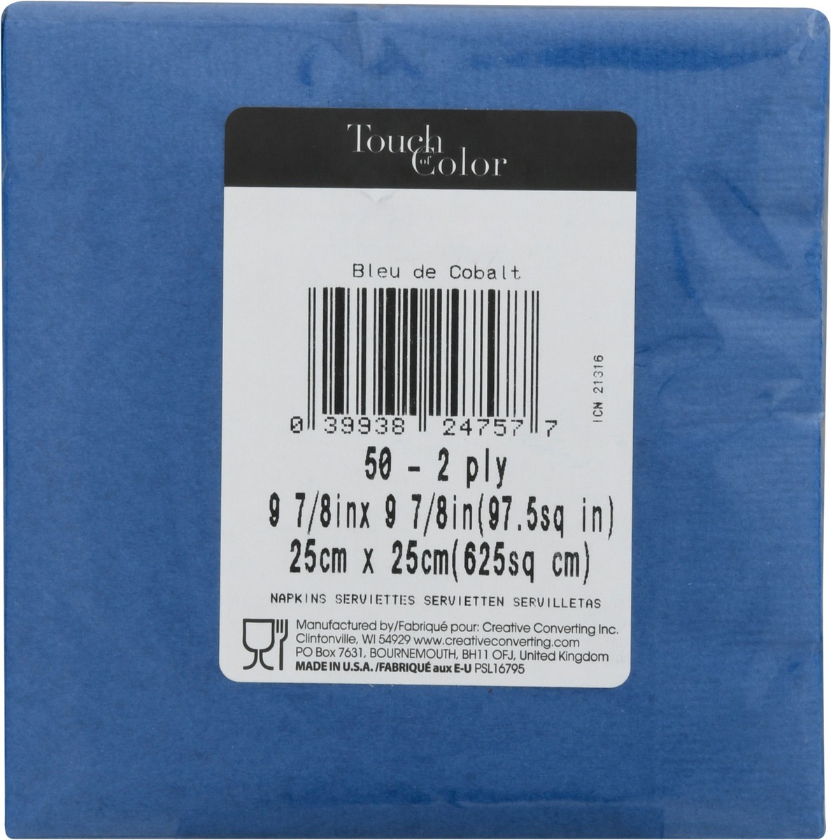 slide 5 of 12, Touch of Color 2-Ply Cobalt Napkins 50 ea, 50 ct
