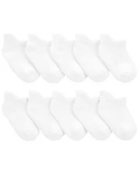 Carter's Baby 10-Pack No-Show Socks, White, Size 12-24 Months